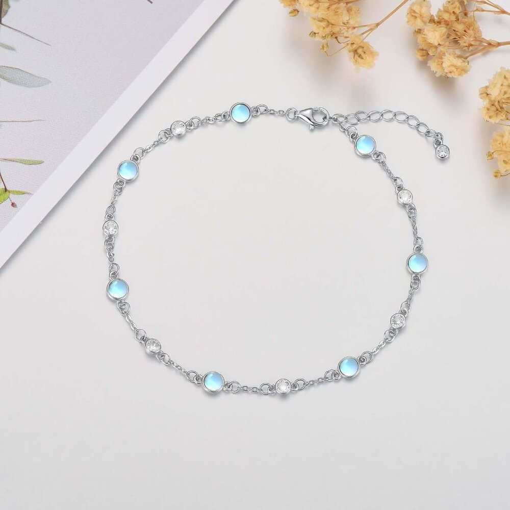 Adjustable Moonstone Anklet Bracelet - Elegant Be… - image 4